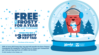 Buy Wendy's $3 Key Chain, Get a Free Frosty Every Day in 2024